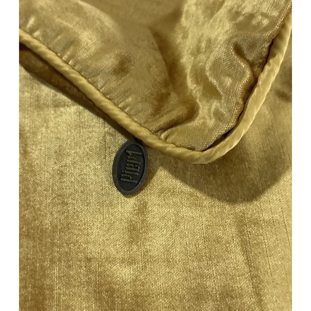Pier 1 Imports Warm Gold Velvet Throw Pillow Cover 19x20 Decorative Accent